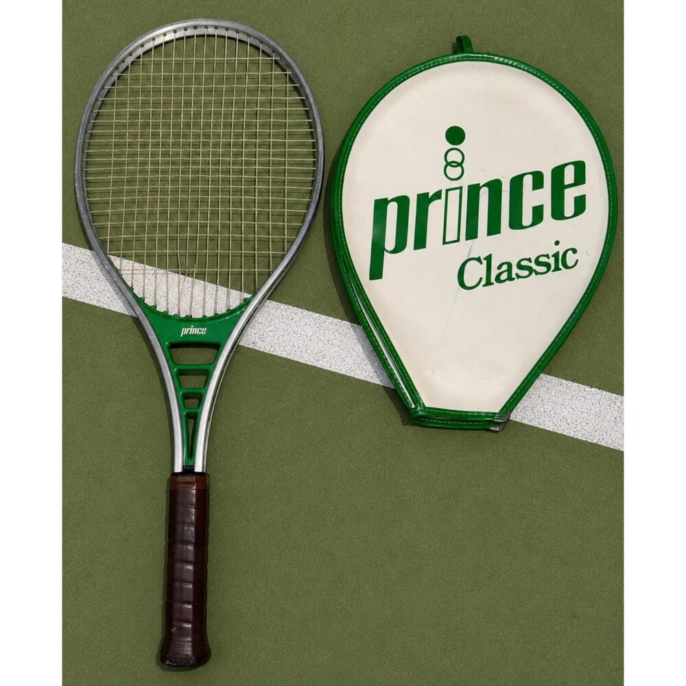Prince Classic Tennis Racket 24” with Orig Cover Green & Silver Vintage